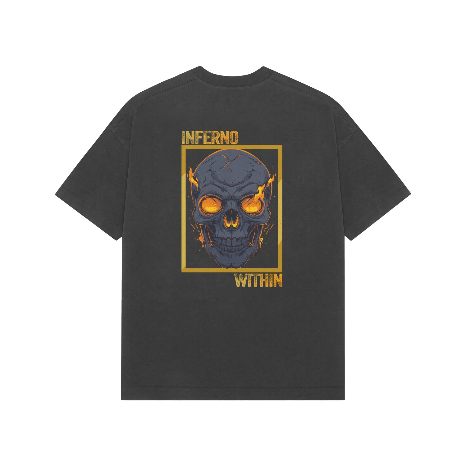 Premium Unisex T-Shirt, Oversize Fit ,Back Print-SKULL – Radical