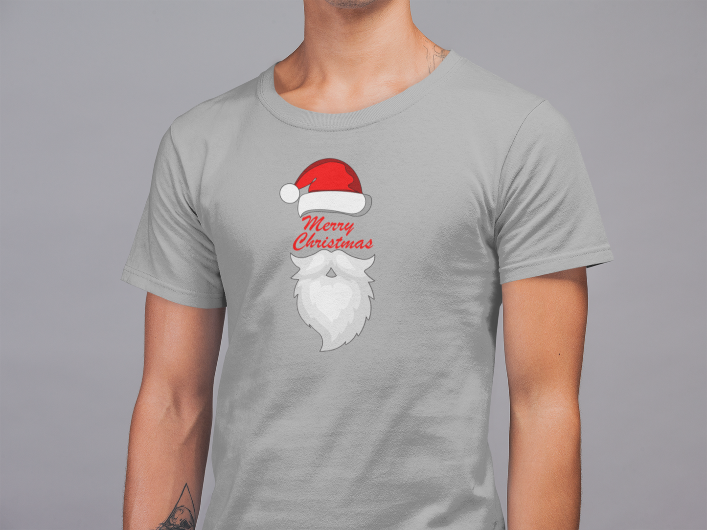 Mens Round Neck T-shirt-Xmas Edition-Santa